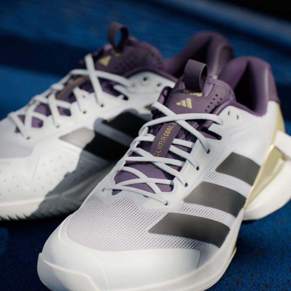 Кроссовки мужские Adidas Adizero Ubersonic 5, Белые/Черные/Золотые (р. 44,5)