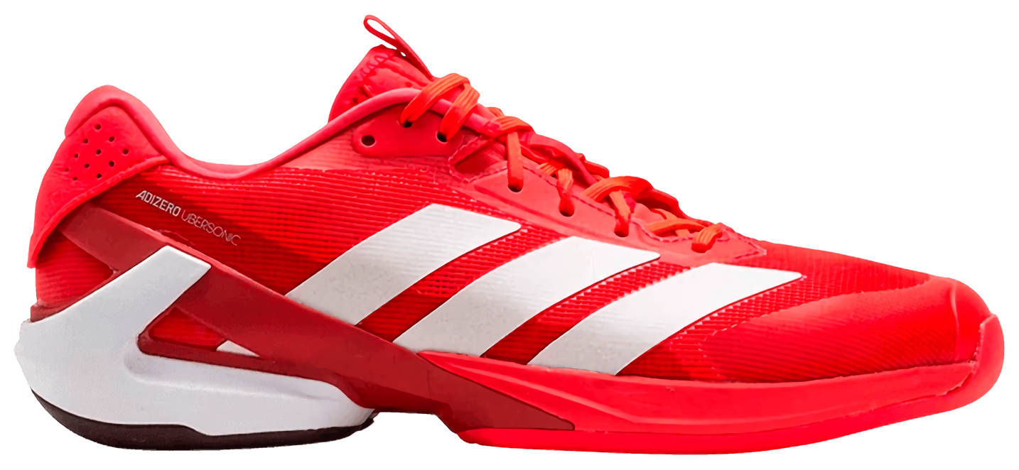 Кроссовки мужские Adidas Adizero Ubersonic 5 Clay, Прозрачный Красный/Нулевой Металлик/Рубиновое Сияние, для грунтовых кортов (р. )