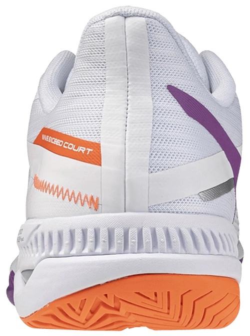 Кроссовки женские Mizuno Wave Exceed Court, Белые/Георгин/Оранжевые (р. 40,5)