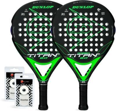 (EU) Ракетка для падел тенниса Dunlop Duo Titan Green Pack 2