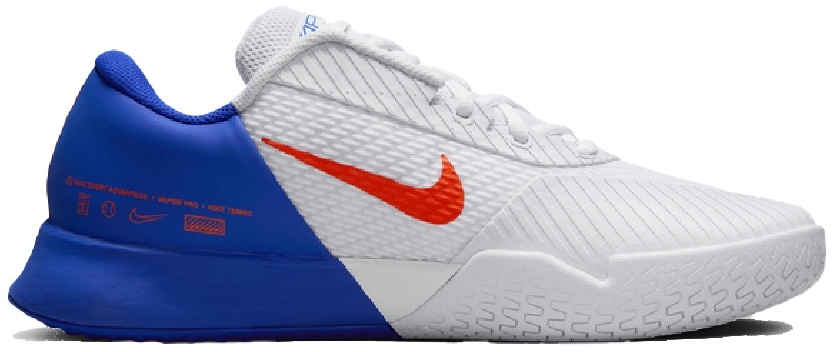 Кроссовки мужские Nike Air Zoom Vapor Pro 2, Белые/Синие/Оранжевые, теннисные (р. 41)