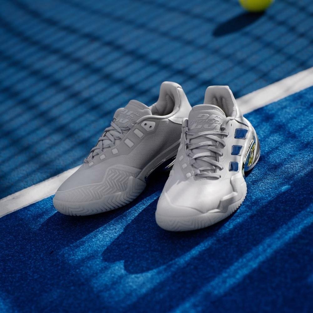 Кроссовки женские Adidas Barricade 13 Silver Edition, Серебристые, с технологией Torsion System, Geofit (р. 38)