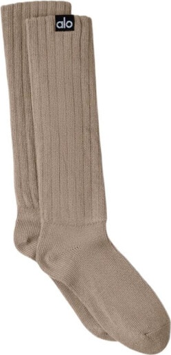(CN) Ноские унисекс Alo Yoga Knee High Socks Unisex 1 Pack, Бежевые (S)