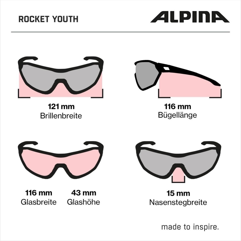Очки солнцезащитные Alpina Rocket Youth Blue Matt/Blue Mirror, Синий Матовый/Синий Зеркальный