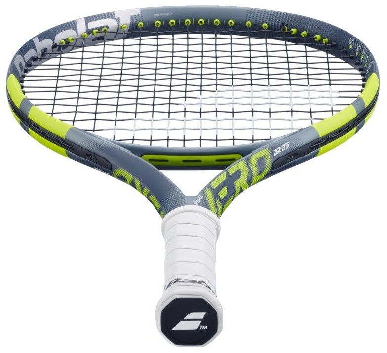Ракетка для тенниса Babolat Pure Aero Junior 25, ручка 000, Серая/Жёлтая/Белая