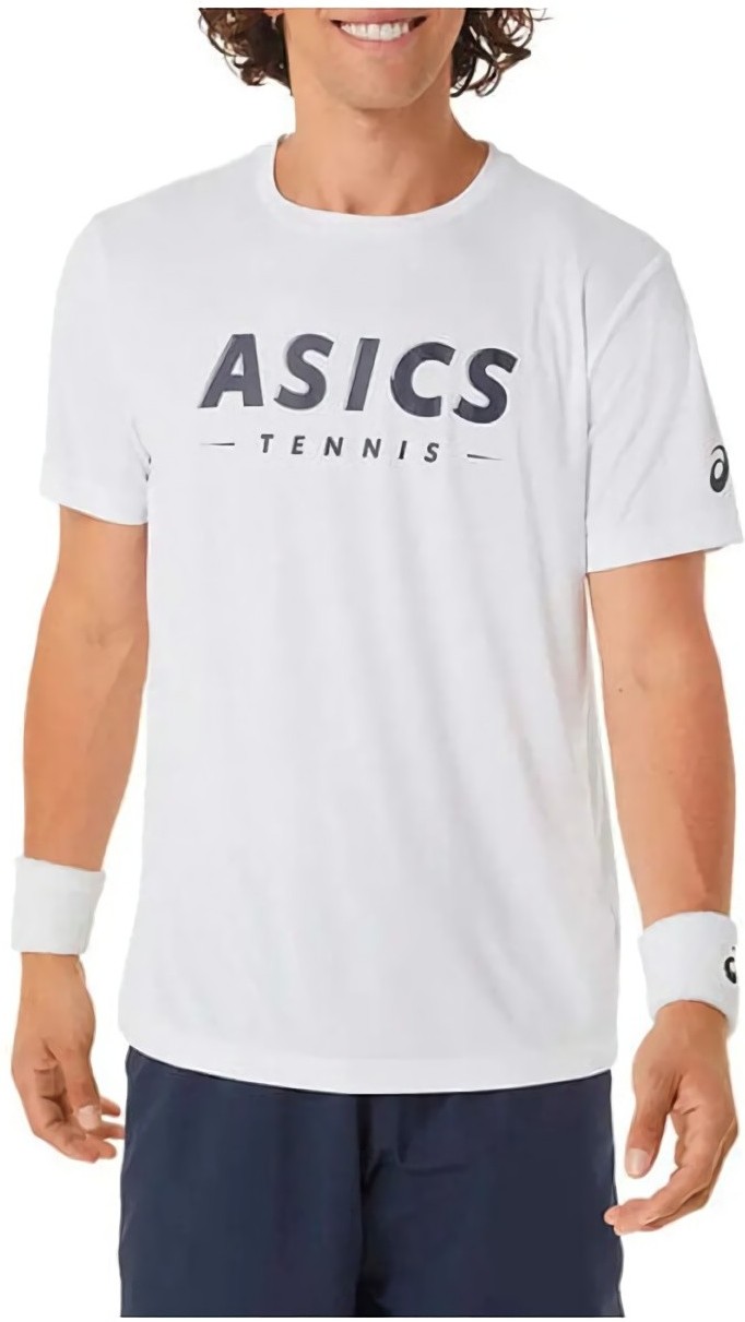 (EU) Футболка мужская Asics Court Tennis Graphic Tee, Белая (S)