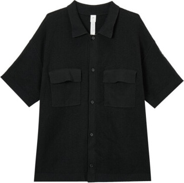 (CN) Поло мужское Alo Yoga Knitwear Men's Lapel Moderate Other, Чёрное (XL)