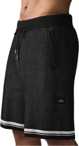 (CN) Шорты Alo Yoga 7" Sports Club Sweater Knit Basketball Short, Чёрные (M)