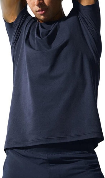 (CN) Футболка с коротким рукавом Alo Yoga Conquer Reform Crewneck Short Sleeve, Синяя (S)