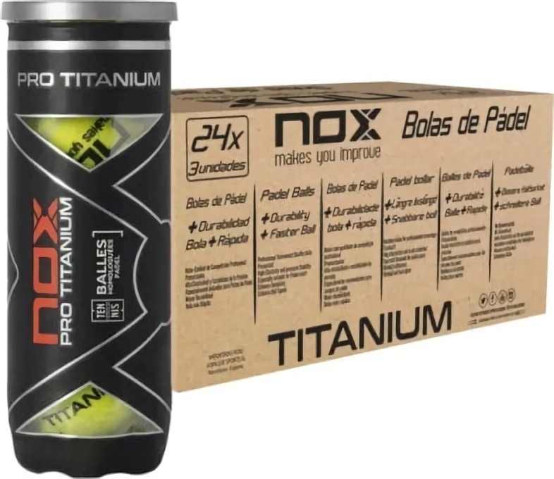 (EU) Мячи для падел тенниса Nox Pro Titanium, 24 банки (3 шт в банке)