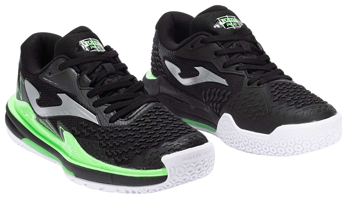 Кроссовки мужские Joma Ace Pro, Черные/Неоново-Зеленые, с карбоновой пластиной, для твердых покрытий (р. 42.5)