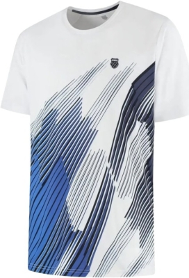 (EU) Футболка мужская K-Swiss Hypercourt Print Crew 6, Белая (M)