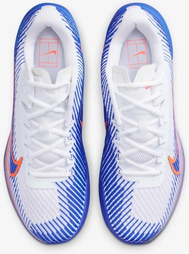 Кроссовки мужские Nike Zoom Vapor 11, Белые/Синие/Оранжевые, теннисные (р. 39)