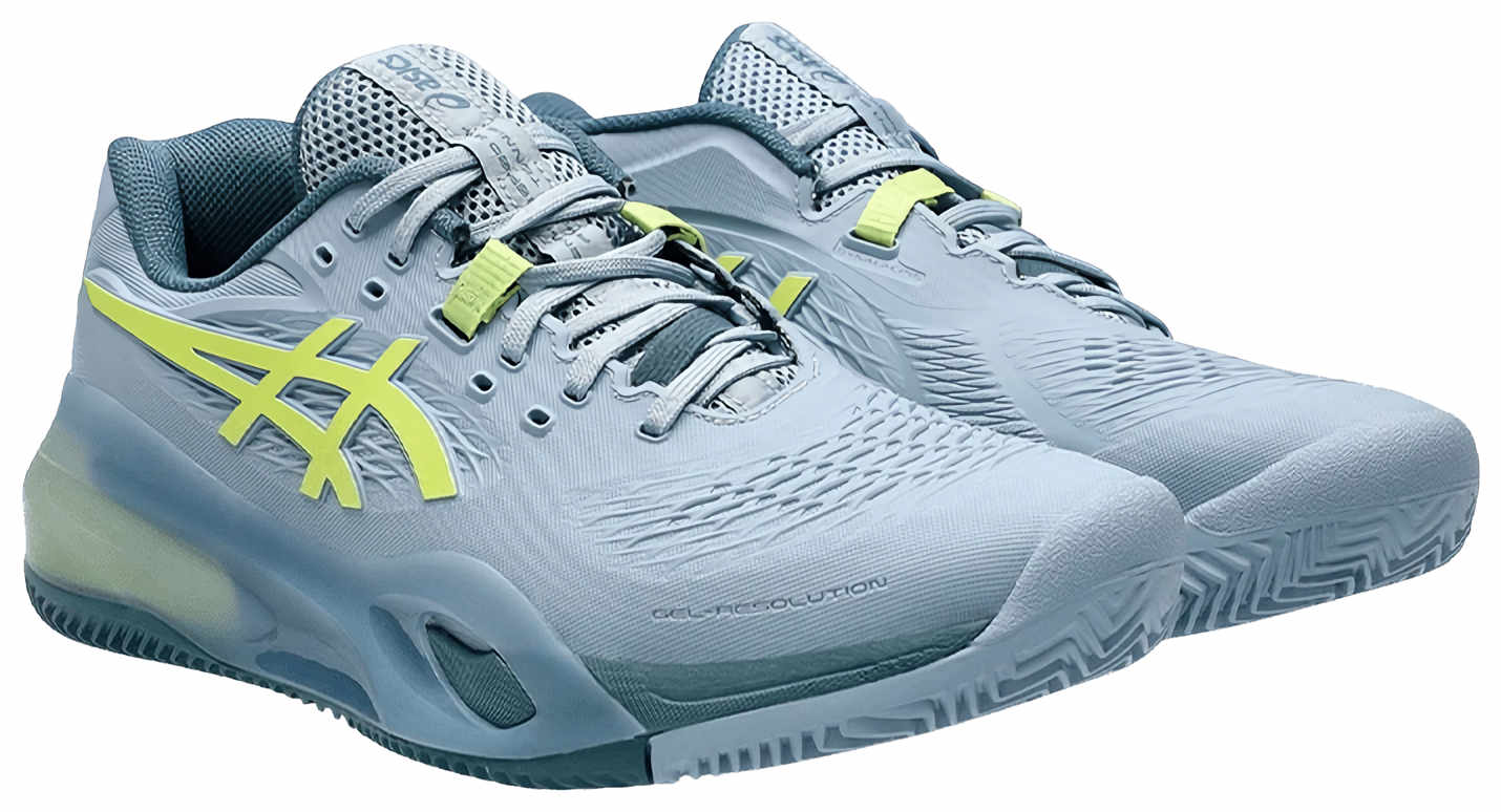 Кроссовки мужские Asics Gel-Resolution X, Серо-Голубой/Фисташковый, грунтовые (р. EUR 42)