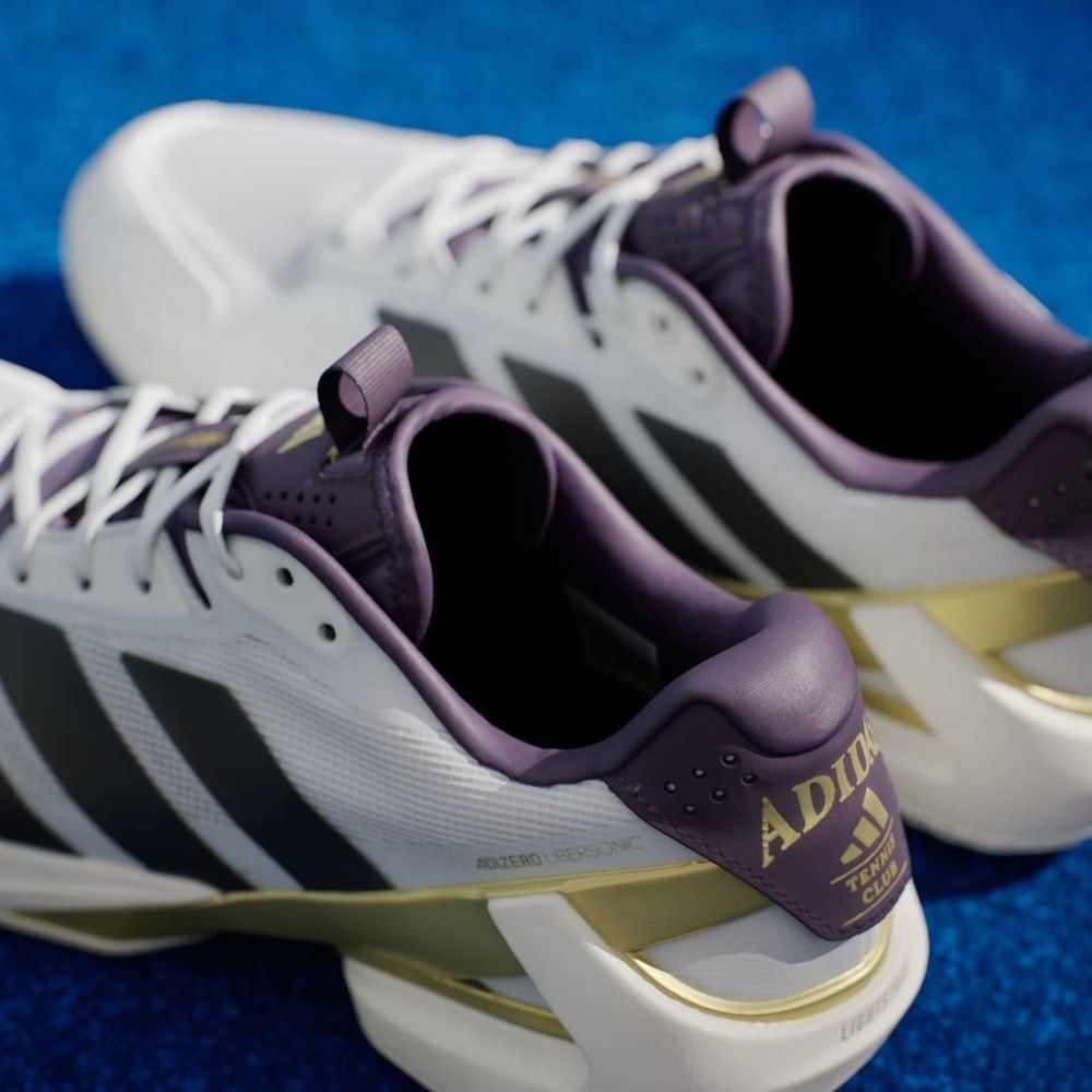 Кроссовки мужские Adidas Adizero Ubersonic 5, Белые/Черные/Золотые (р. 44,5)