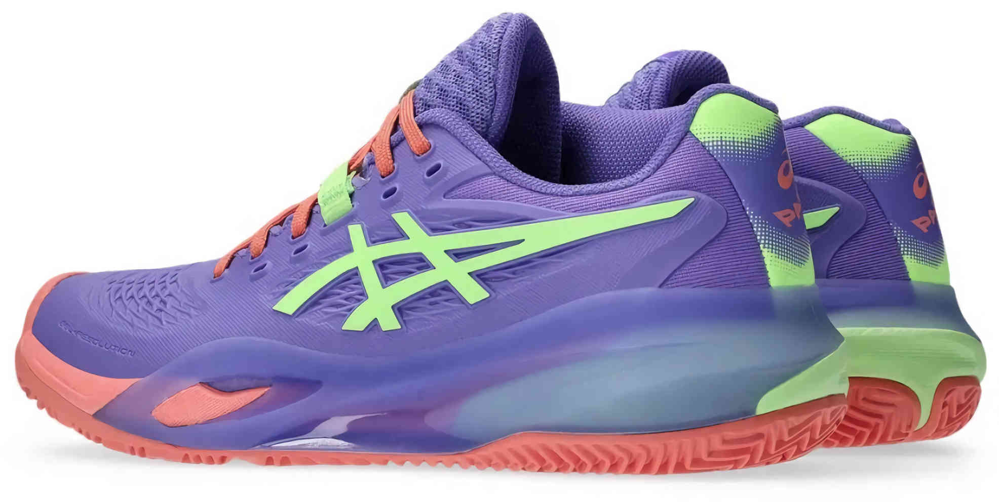 Кроссовки для падела женские Asics GEL-RESOLUTION X PADEL (W), Фиолетовый/Салатовый (р. 40,5)