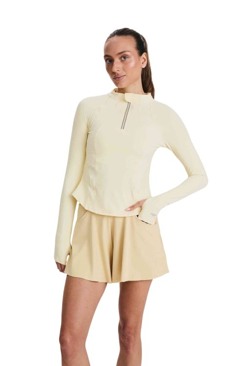 Лонгслив женский SURE Рашгард 1/2 zip, Жёлтый (S)