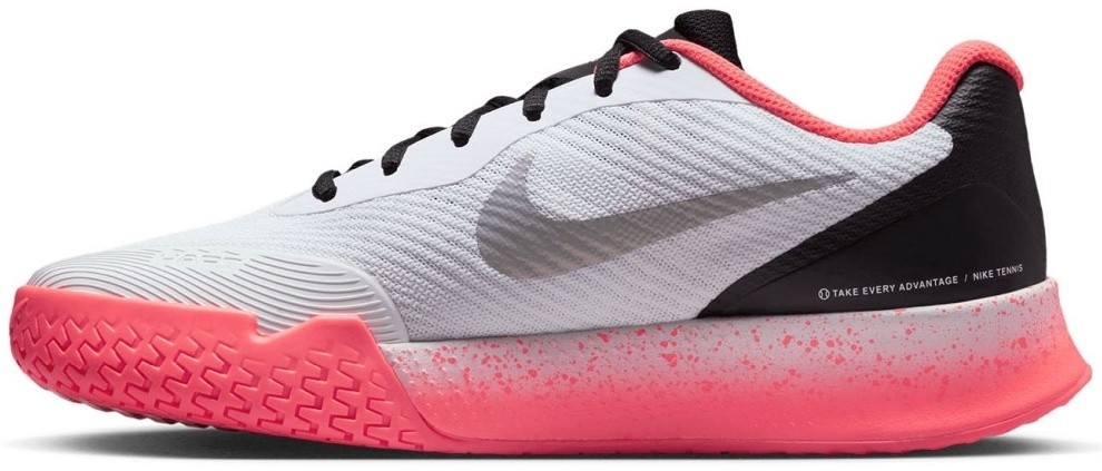 Кроссовки женские Nike Vapor Lite 3 HC, Белый/Черный/Оранжевый, для твердых кортов, с амортизацией Zoom (р. 41)