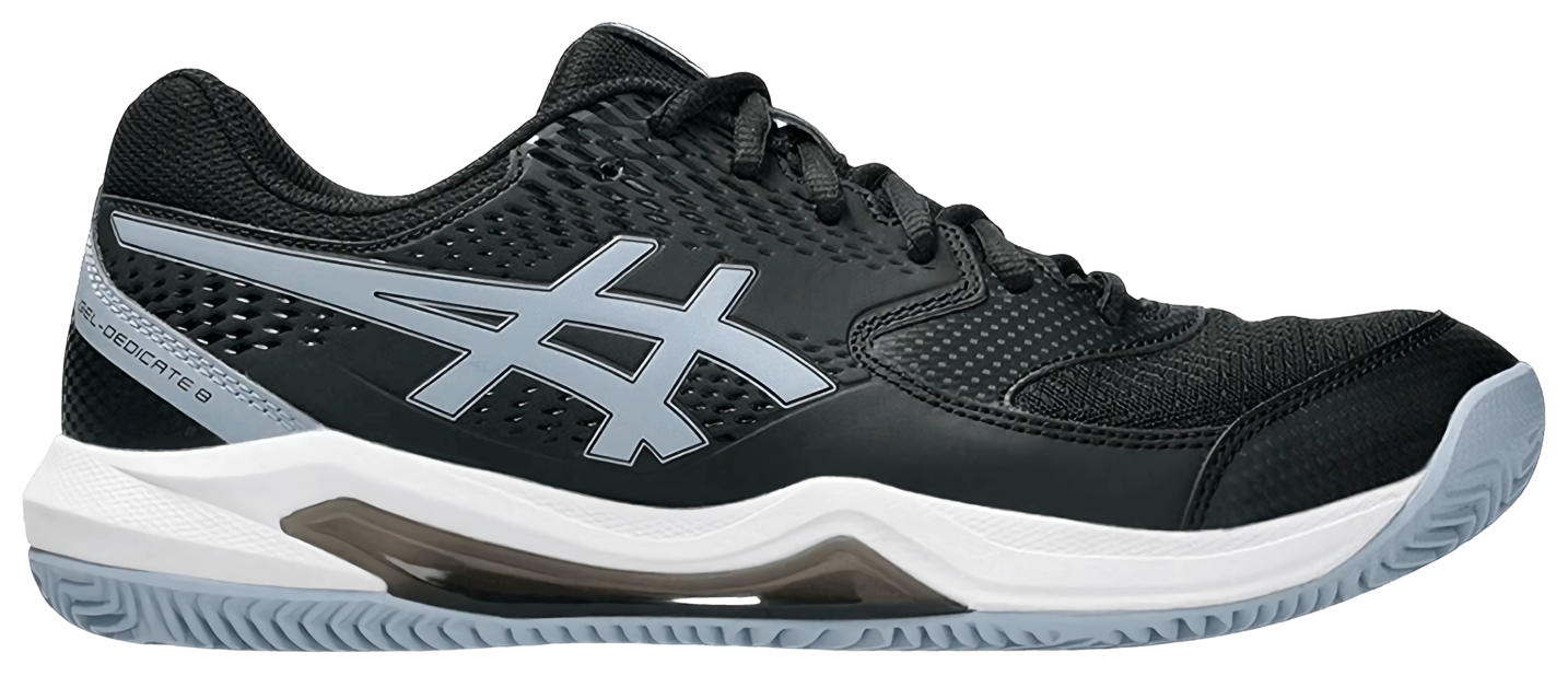 Кроссовки мужские Asics Gel-Dedicate 8 Clay, Чёрные/Серо-Синие, грунтовые (р. EUR 42)