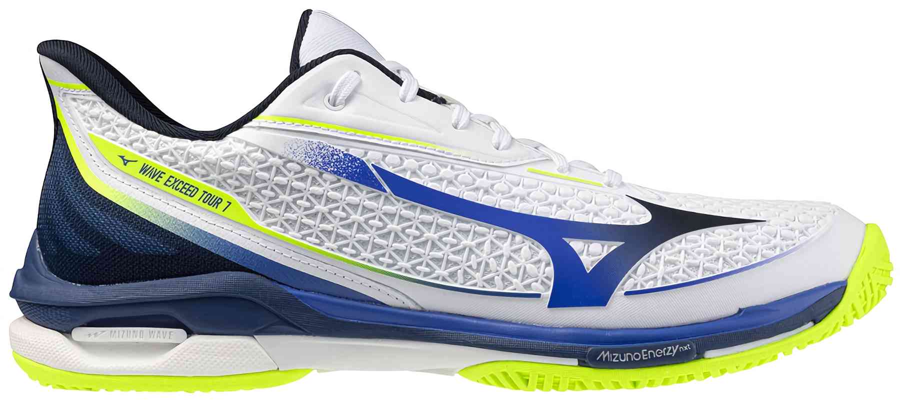 Кроссовки теннисные унисекс Mizuno WAVE EXCEED TOUR 7 AC, Белый/Синий/Зеленый (р. 45)