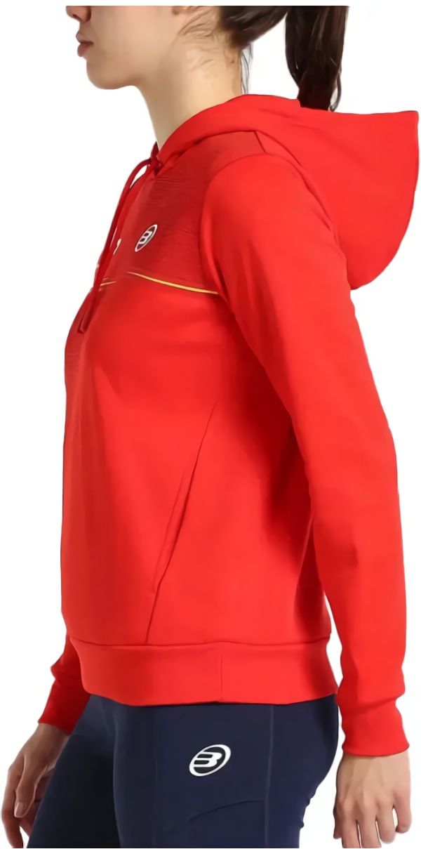 (EU) Свитшот женский Bullpadel FUENLA WOMAN SWEATSHIRT с капюшоном, Красный (XS)