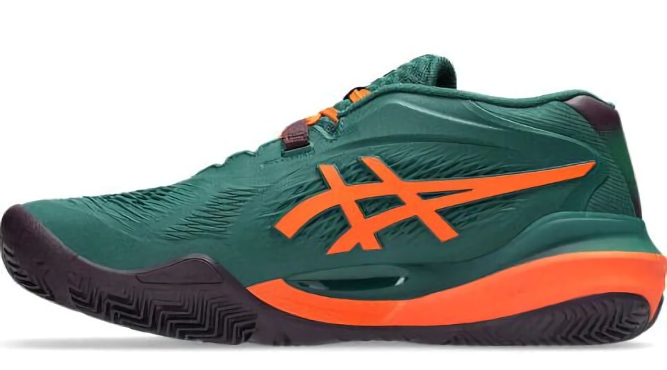 (EU) Кроссовки мужские Asics Gel-Resolution X Padel Green/Orange 1041A492, Зелёные (р. 43.5)