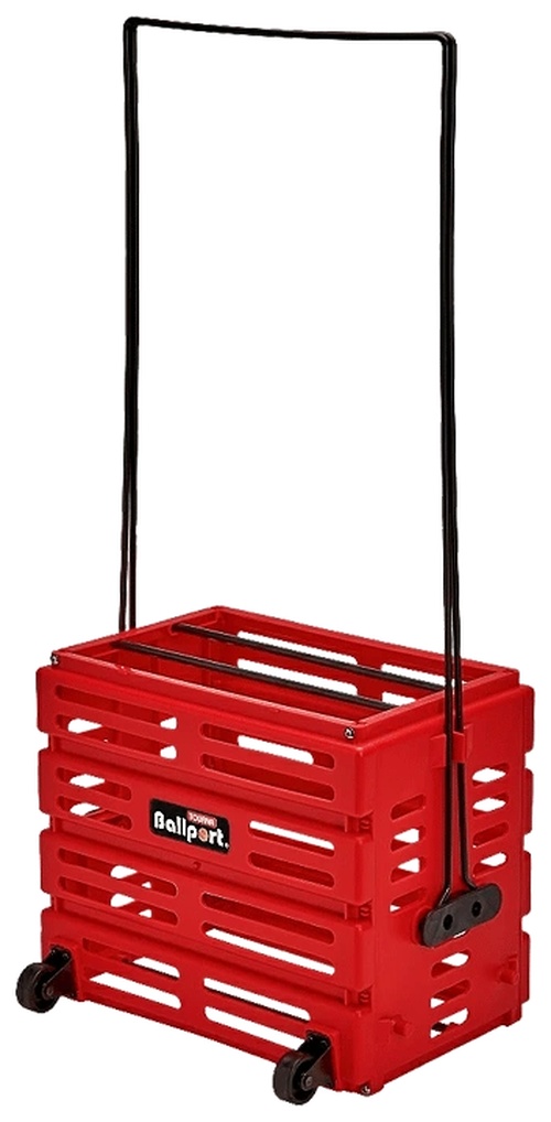 Корзина для мячей Tourna Ballport BP-80 Deluxe, с колёсами, Красная