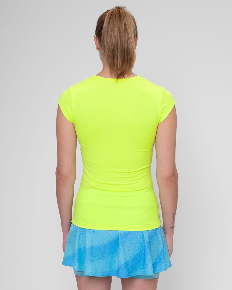 Футболка женская Bidi Badu Beach Spirit V-Neck, Неоново-жёлтая (M)