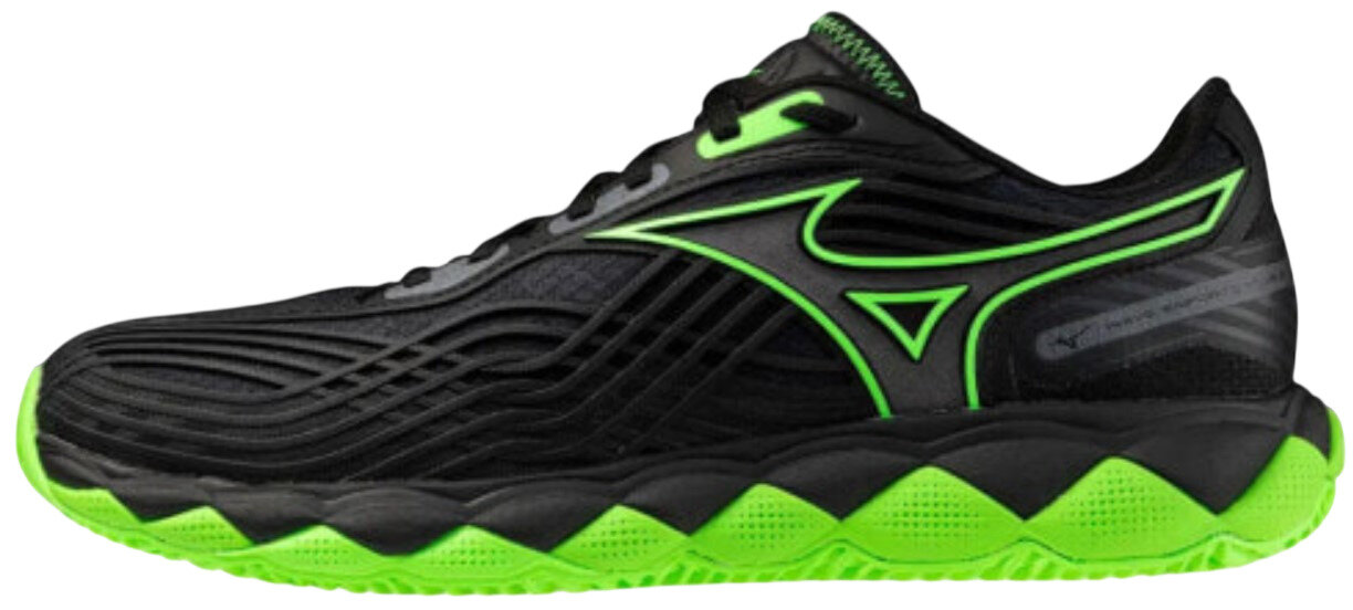 Кроссовки мужские Mizuno Wave Enforce Tour 2 Padel Black/Green 61Gb2605, Чёрные (р. 39.5)