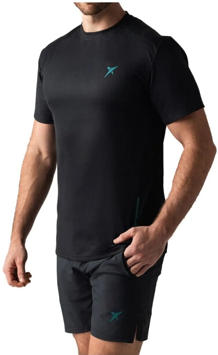 (EU) Футболка мужская Sanz Performance Drop Shot, Чёрная (XL)