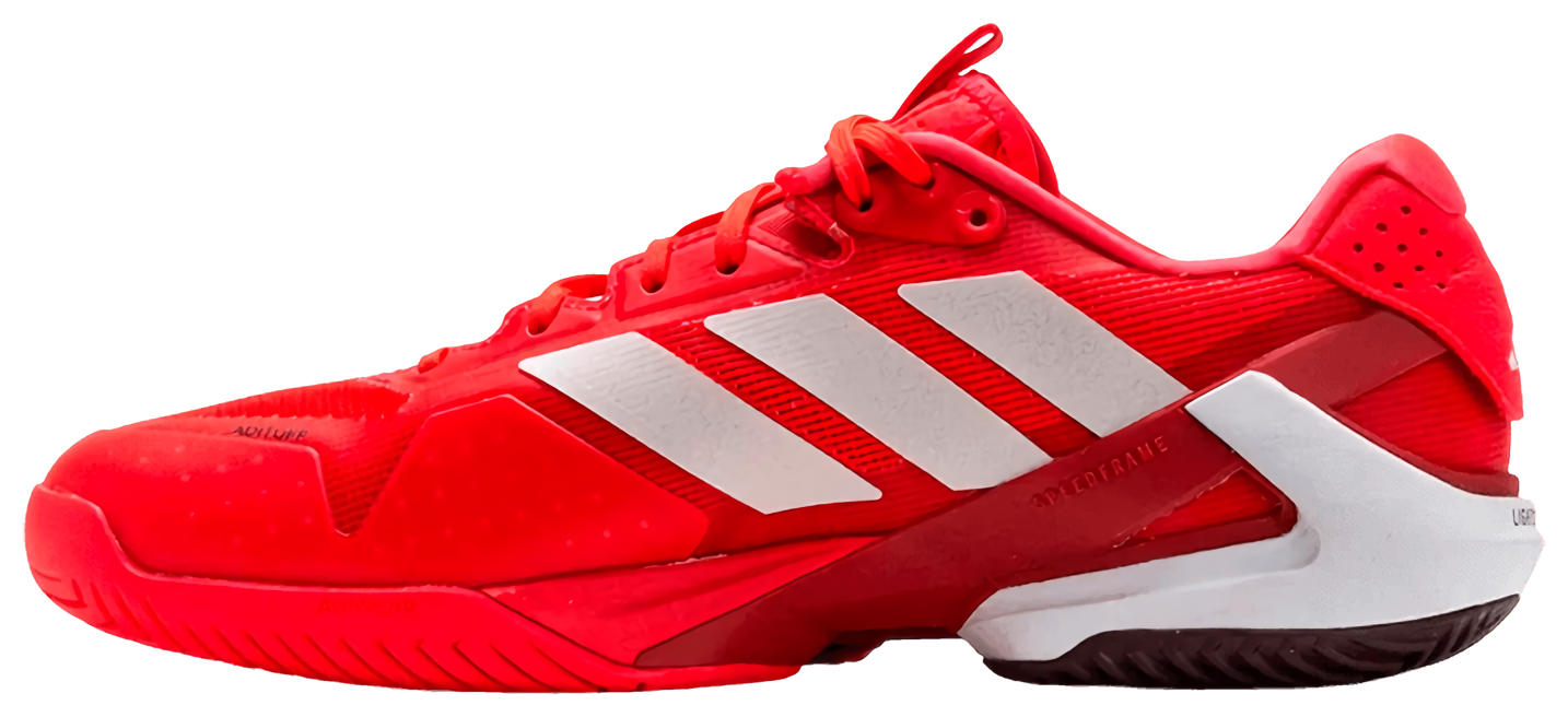 Кроссовки мужские Adidas Adizero Ubersonic 5 Clay, Прозрачный Красный/Нулевой Металлик/Рубиновое Сияние, для грунтовых кортов (р. )