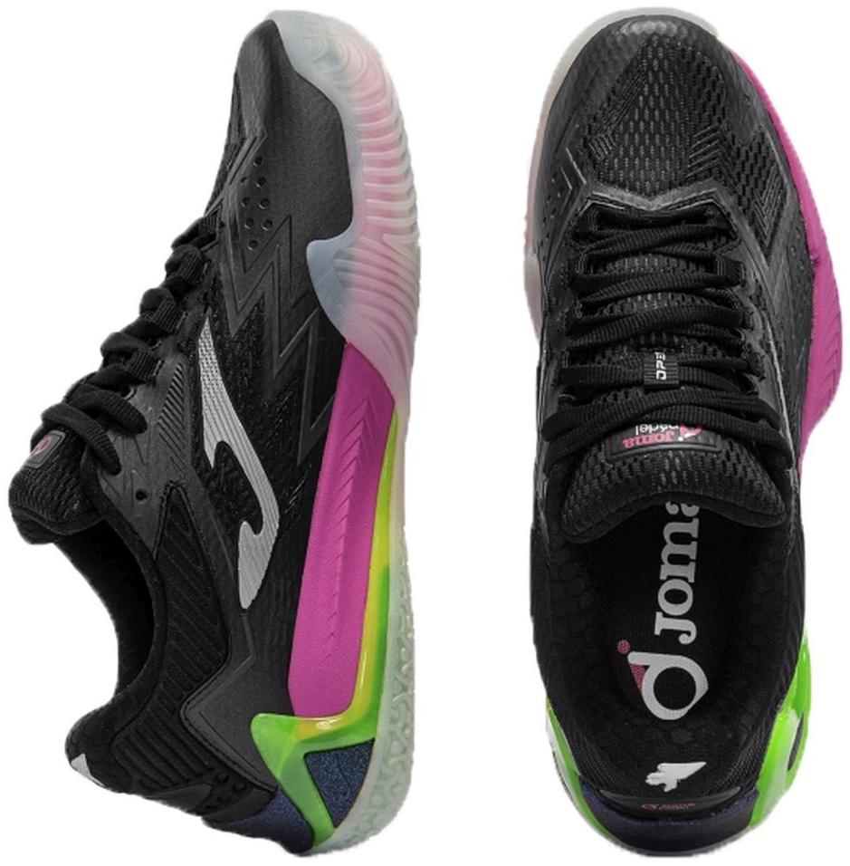 Кроссовки женские Joma Open, Черные/Салатовые/Розовые (р. 38,5)