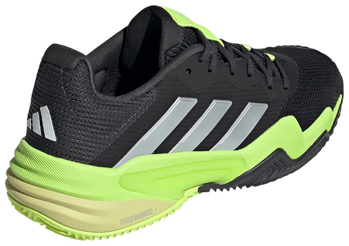 Кроссовки мужские Adidas Barricade 13 M, Чёрные/Металлик/Прозрачный-Лимон, с технологией AdiWear, для всех покрытий (р. EUR 43.3)
