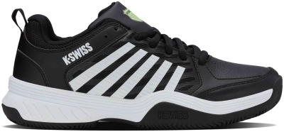 Кроссовки мужские K-Swiss Court Express 2 Clay, Чёрные/Белые/Неоново-зелёные (р. 45)