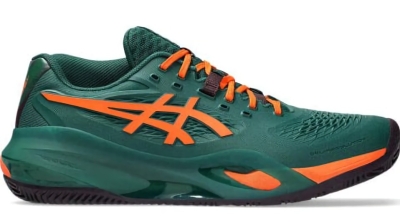 (EU) Кроссовки мужские Asics Gel-Resolution X Padel Green/Orange 1041A492, Зелёные (р. 40.5)