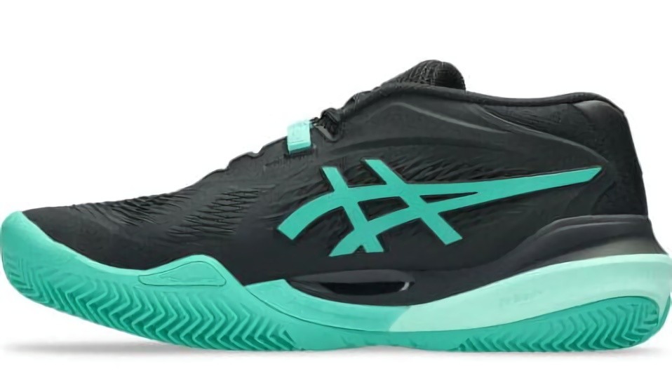 (EU) Кроссовки мужские Asics Gel-Resolution X Clay Black/Green 1041A485, Чёрные (р. 40.5)