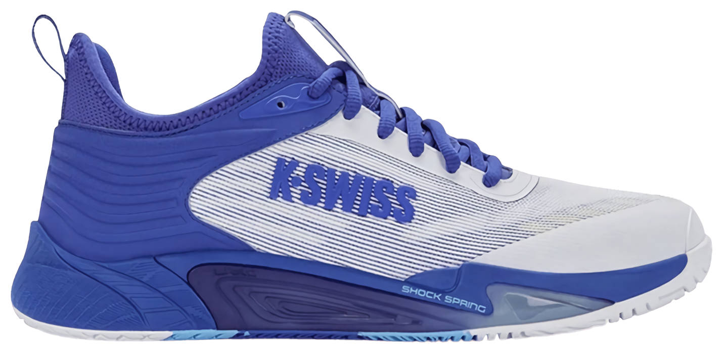 Кроссовки мужские K-Swiss Hypercourt Pinnacle, Бело-Сине-Бирюзовые, с карбоновой пластиной, для тенниса (р. EUR 41)