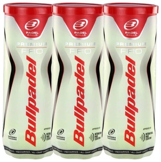(EU) Мячи для падел тенниса Bullpadel Premium Pro, 3 банки (3 шт в банке)