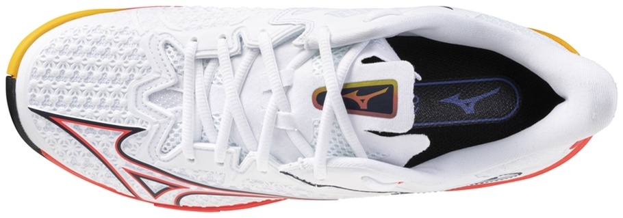Кроссовки мужские Mizuno Wave Exceed Tour 6 AC, Белый/Красный/Чёрный, с технологией Mizuno Wave (р. 44)