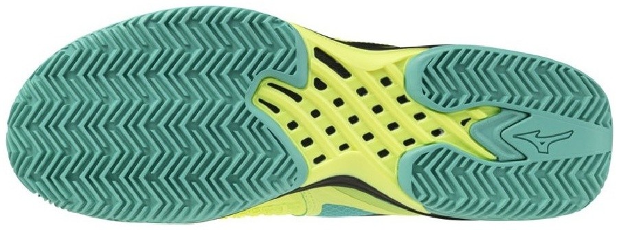 Кроссовки мужские Mizuno Wave Exceed Tour 6 CC, Жёлтые/Голубые, для грунта (р. 45)