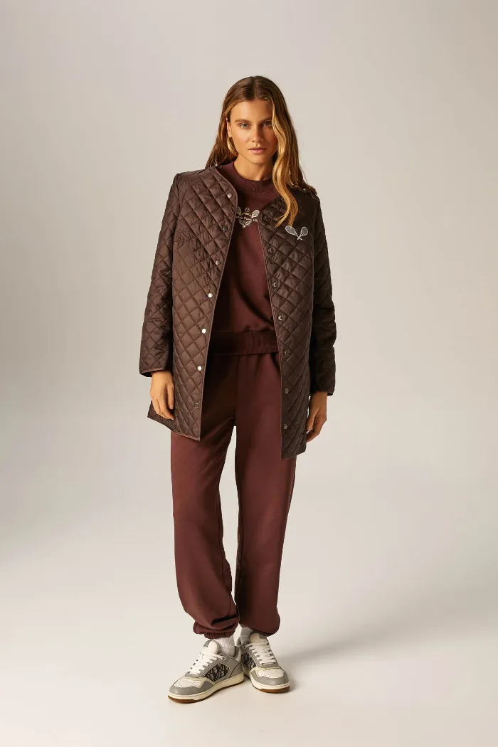 Куртка женская Madaia стеганая Match Day Jacket, Коричневая (XS-S)