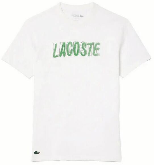 (EU) Футболка мужская Lacoste с принтом Ultra Dry, Белая (XL)