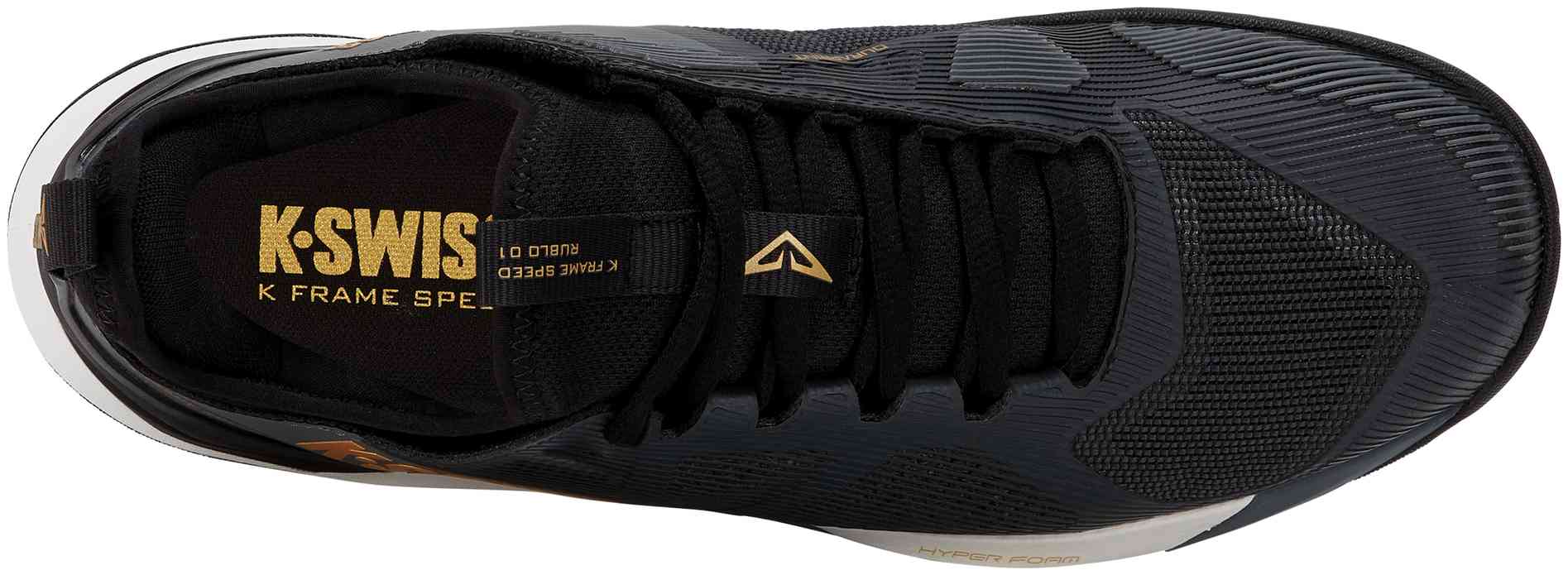 Кроссовки мужские K-Swiss K-Frame Speed Rublo FW26, Чёрные/Белые/Золотистые (р. 44)