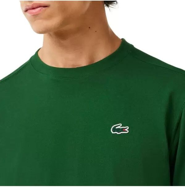 (EU) Футболка мужская Lacoste Core Performance TH7618 с быстросохнущим материалом, узким воротником, Зеленая (XS)