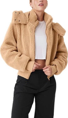 (CN) Пальто женское утепленное Alo Yoga 191677328501, Бежевое (M)