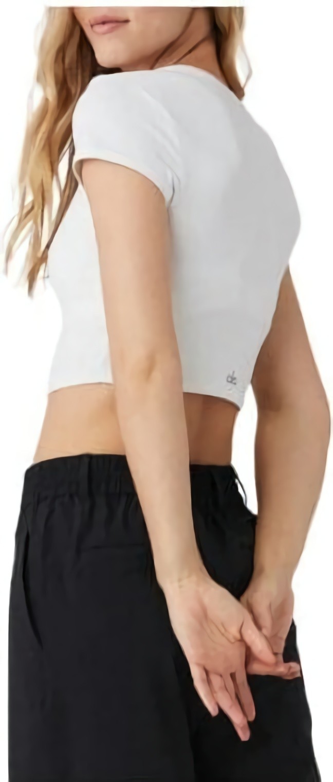 (CN) Кроп-топ женский Alo Yoga Alosoft Crop Finesse Short Sleeve, Белый (XS)