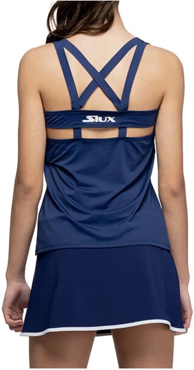 (EU) Майка женская Siux Sleeveless T-Shirt с v-образным вырезом, технология Cold Black, Синяя (XS)
