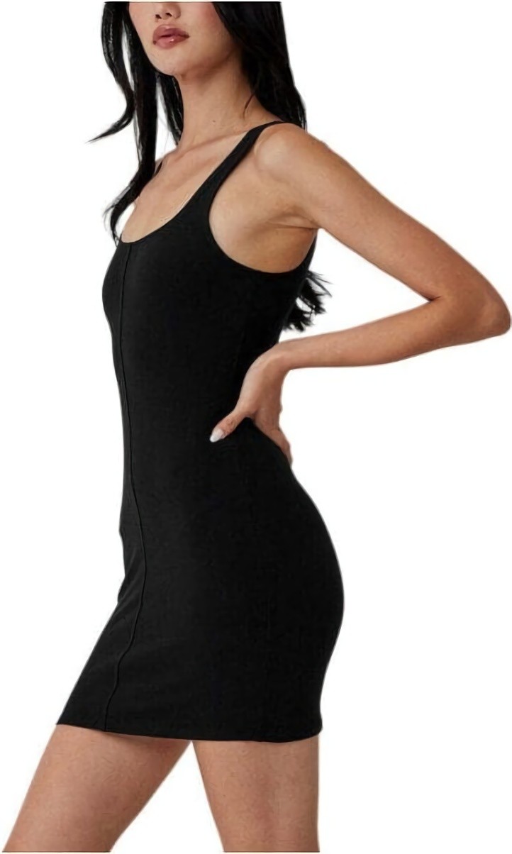 (CN) Платье-комбинация женское Alo Yoga Crew Neck Moderate Short Slip, Чёрное (XS)