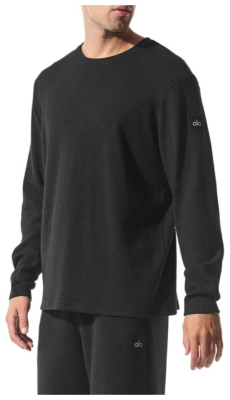 (CN) Лонгслив женский Alo Yoga Elevate Waffle, Чёрный (2XL)