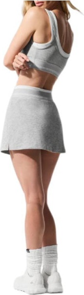 (CN) Комплект женский Alo Yoga Casual Short Skirts Athletic Heather Grey/White, Серые (XS)